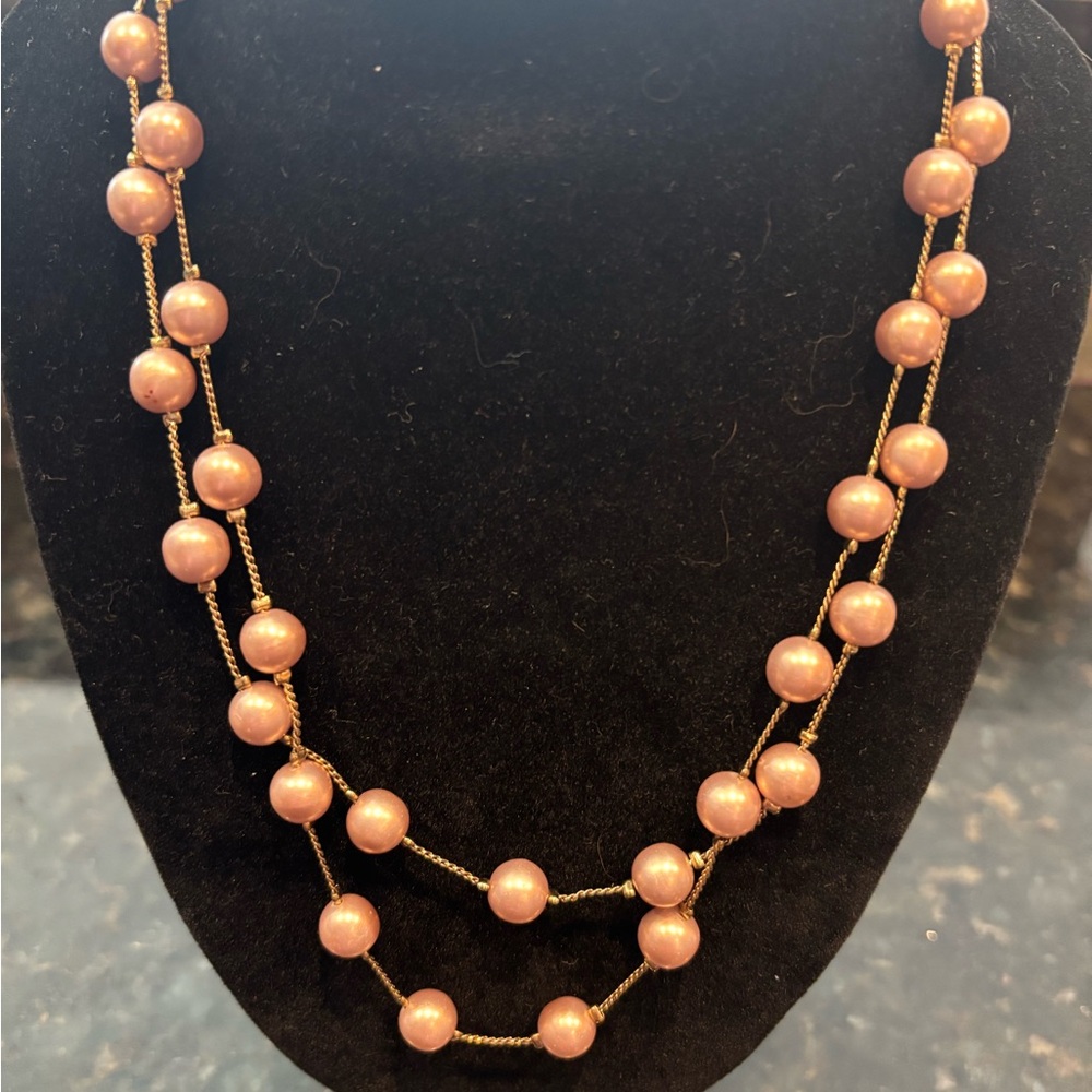 Monet Pink Pearl Necklace